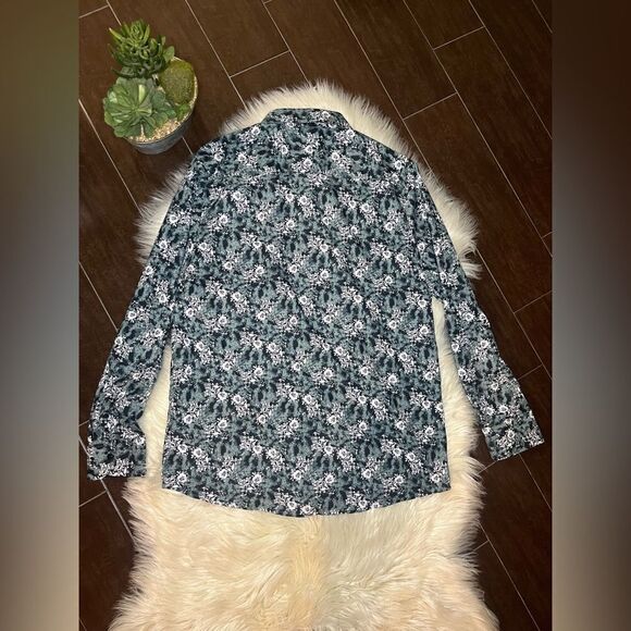 Silver Stone Collection Modern Fit Floral Long Sleeve Blue Shirt XXL  MSRP $149 - Picture 4 of 7